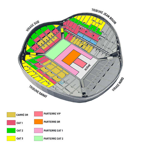 Plan des places - Orange Vélodrome